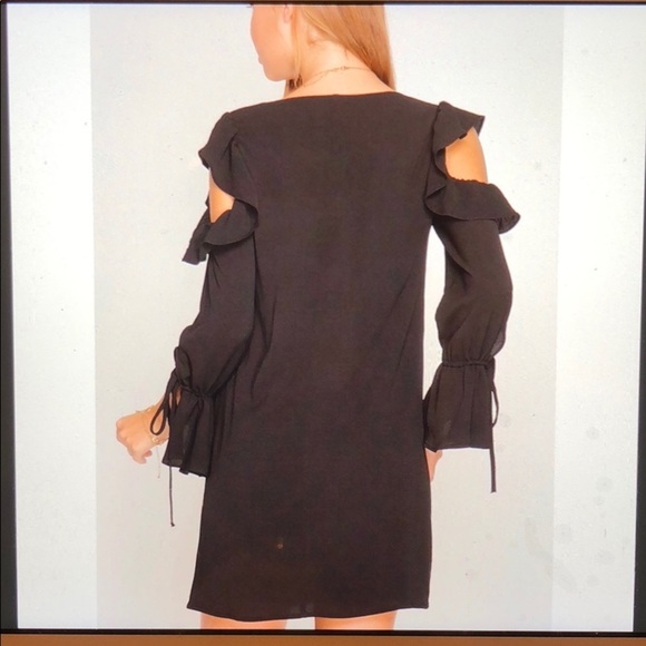 black cold shoulder dress - Picture 2 of 3